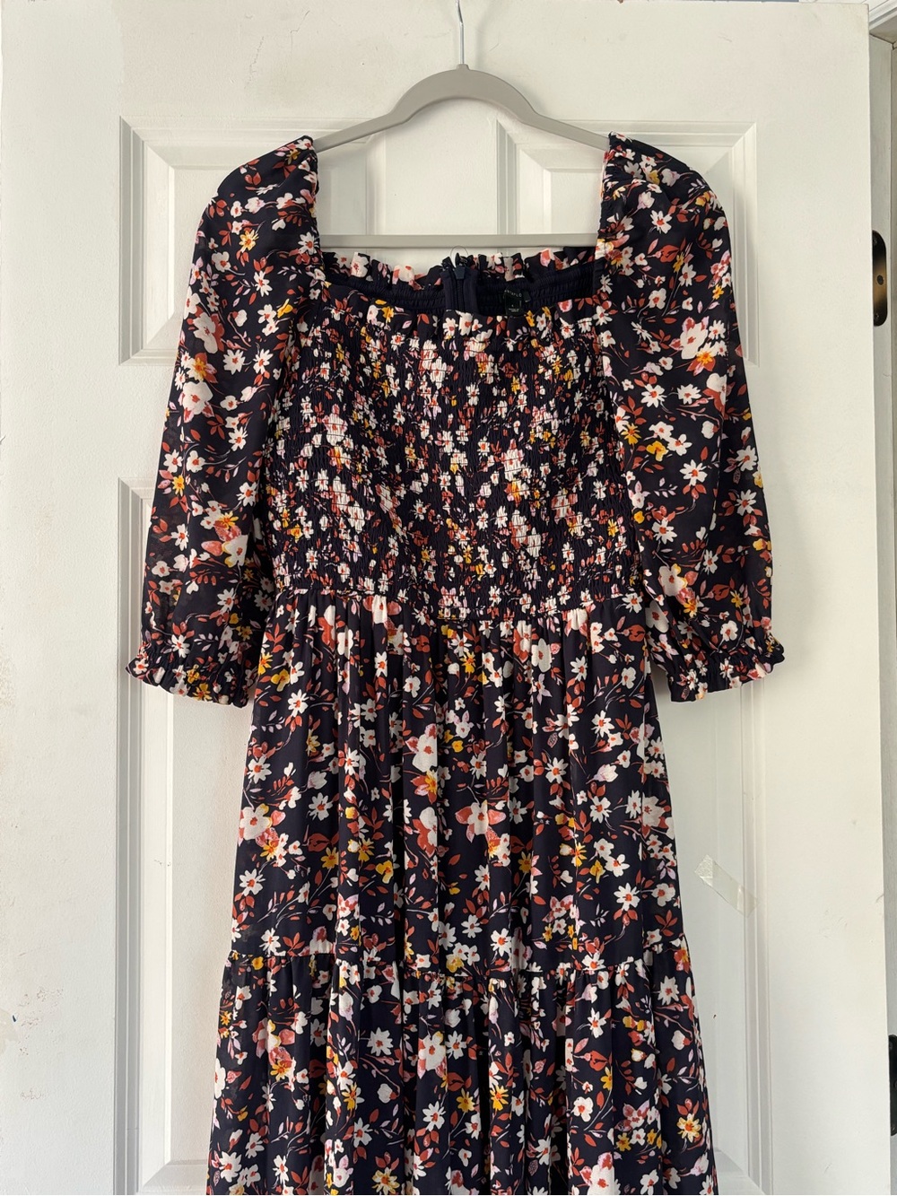 Reformation esque Smocked Waist Midi Dress